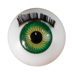Глазки 20мм с ресничками круглые зеленый 7703997