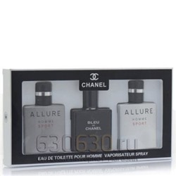 Мужской Подарочный Набор Chanel"Eau de Toilette Pour Homme"3 x 25 ml