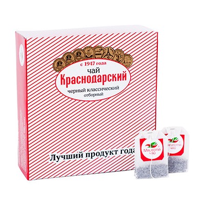 Краснодарский чай чёрный классический «Отборный» 100 пакетиков по 1,5 гр