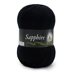 Sapphire 1502 45%шерсть(ластер) 55%акрил 100г/250м(Германия),  черный