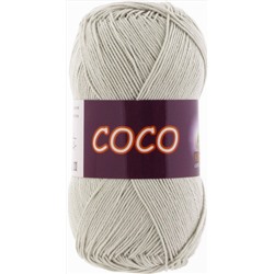 Coco 3887 100%мерсеризованный хлопок 50г/240м (Индия),  св.серый