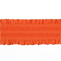 Резинка декоративная с рюшами УТ-61715 50мм 25м оранжевый