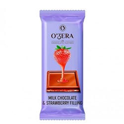 Шоколад «OZera» молочный с желейной клубничной начинкой  24 г (заказ по 5 шт)