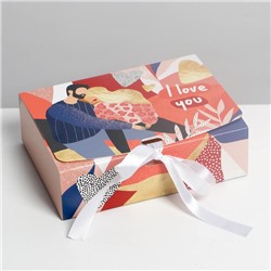 Коробка складная подарочная «I love you», 16.5 × 12.5 × 5 см