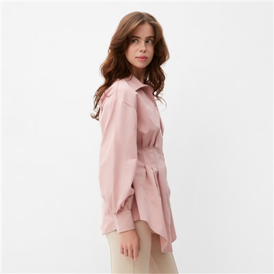 Рубашка женская удлиненная MINAKU: Casual Collection цвет розовый, р-р 42