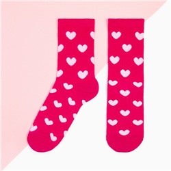 Носки для девочки KAFTAN «Сердца», 22-24 см, цвет фуксия