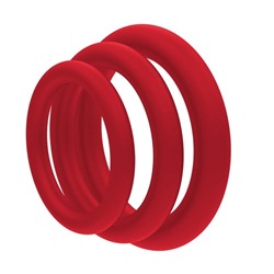 Набор эрекционных колец Оки- Чпоки, софт- силикон, D= 30; 40; 50 мм, красный