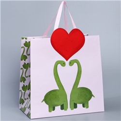 Пакет подарочный «Динозавры», 30 × 30 × 15 см