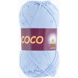 Coco 4323 100%мерсеризованный хлопок 50г/240м (Индия),  св.голубой
