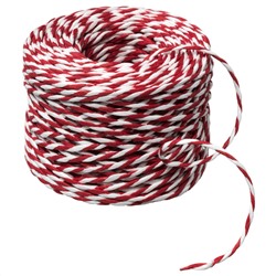 VINTER 2021 ВИНТЕР 2021, Подарочный шнурок, белый/красный, 40 м