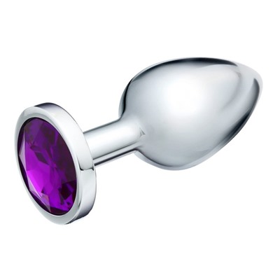Анальная пробка Оки- Чпоки, серебряная, кристалл фиолетовый, D = 40 мм 5215658