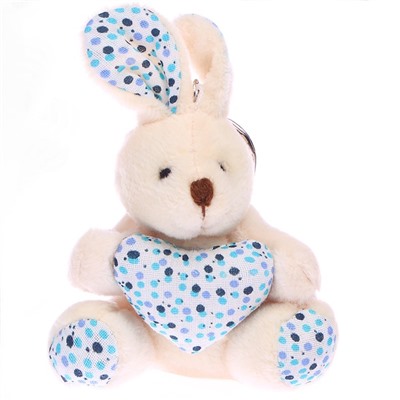 Мягкая игрушка «Кролик с сердцем», на брелоке, цвета МИКС