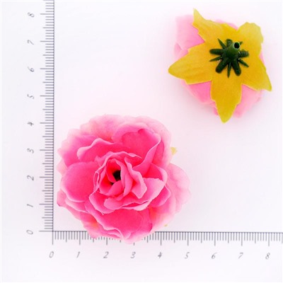 Головки цветов Роза чайная 30мм 25шт SF-047 кремовый/яр.розовый 15-486