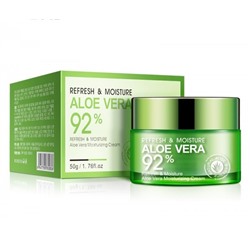 Крем-гель для лица с АЛОЭ ВЕРА 92% Bioaqua Refresh & Moisture Aloe Vera Moisturizing Cream, 50 гр.