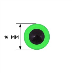 Глазки клеевые 16мм 6шт зеленый 28551