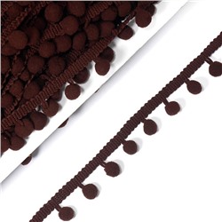 Тесьма декоративная Помпоны 10мм 18.28м 34 шоколадный