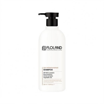 Шампунь для поврежденных волос Floland Premium Silk Keratin Shampoo, 530 мл