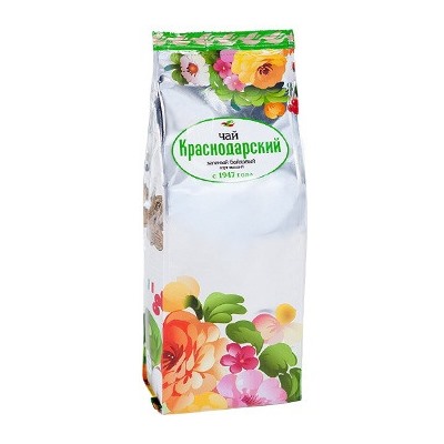 Чай зеленый экстра в/с «Краснодарский с 1947 г» 200 гр пакет серебро