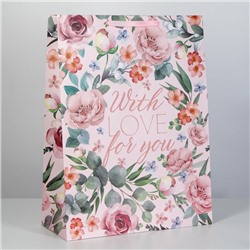 Пакет ламинированный вертикальный «With love», 61 × 46 × 20 см
