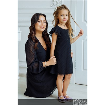Комплект нарядных платьев для мамы и дочки "Ангелина" М-2175