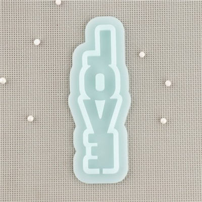 Силиконовый молд для леденцов и шоколада «Love», 12×3×0,7 см, цвет бирюзовый