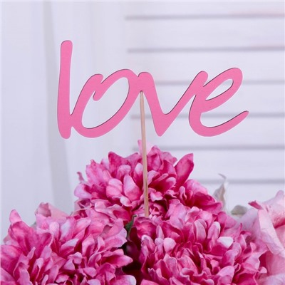 Топпер "Love" розовый 12,9х6,7 см