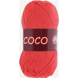 Coco 4308 100%мерсеризованный хлопок 50г/240м (Индия),  роз.коралл